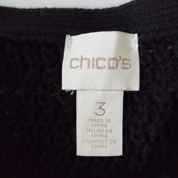 Chico's Gold/Bronze Metallic Chunky Knit Lightweight Sweater Sz XL Holiday Glam - Picture 7 of 9